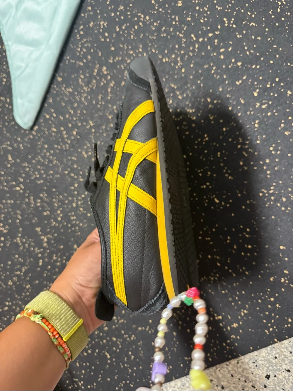 Onitsuka Tiger by Asics Black with Yellow Stripe Sneakers